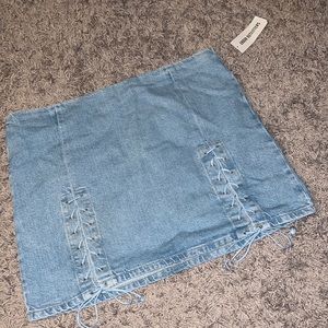 Tie Up Denim Skirt
